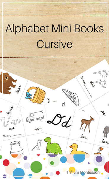 Mini Alphabet Books- Cursive - Trillium Montessori