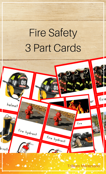 Fire Safety 3 Part Cards - Trillium Montessori