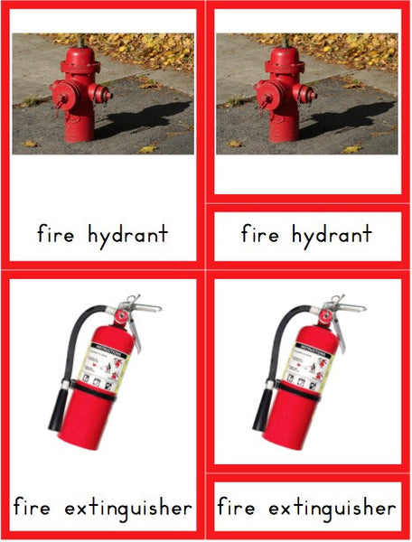 Fire Safety 3 Part Cards - Trillium Montessori