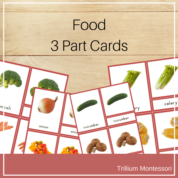 Food 3 Part Cards - Trillium Montessori