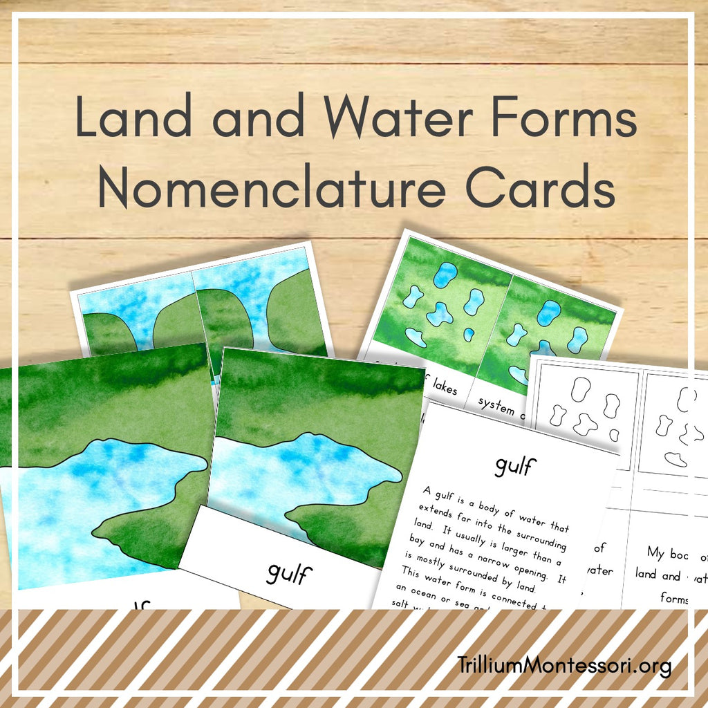 Land and Water Forms Nomenclature Cards