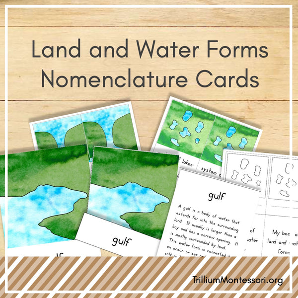 Land and Water Forms Nomenclature Cards