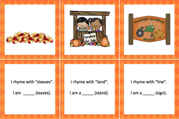 Pumpkin Patch Phonological Awareness Pack - Trillium Montessori