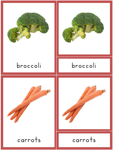 Food 3 Part Cards - Trillium Montessori