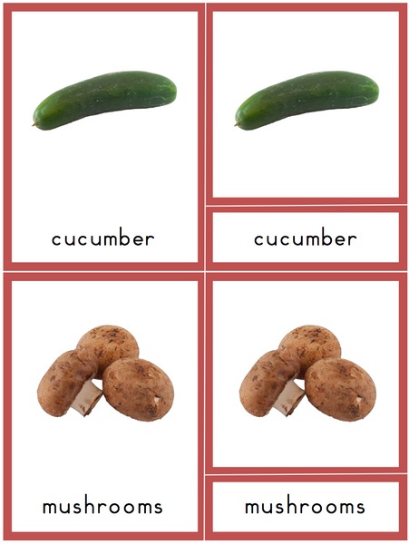 Food 3 Part Cards - Trillium Montessori