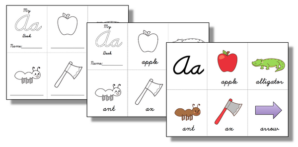 Mini Alphabet Books- Cursive - Trillium Montessori