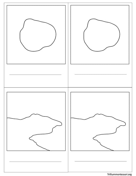 Land and Water Forms Nomenclature Cards