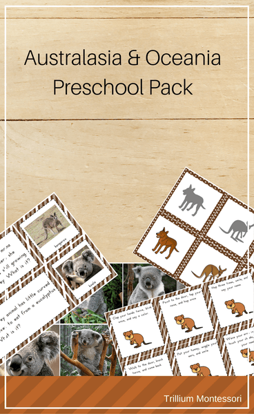 Australia and Oceania Preschool Pack - Trillium Montessori