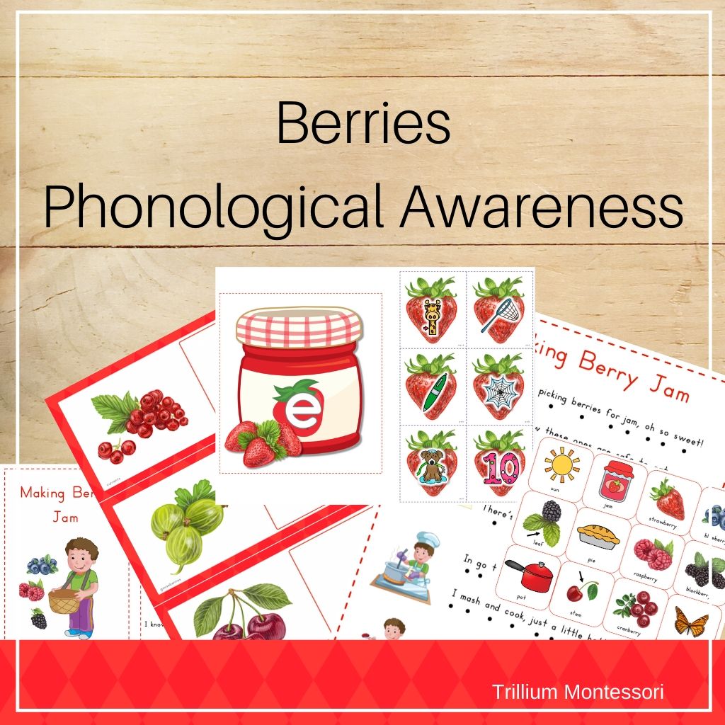 Berries Phonological Awareness Pack - Trillium Montessori