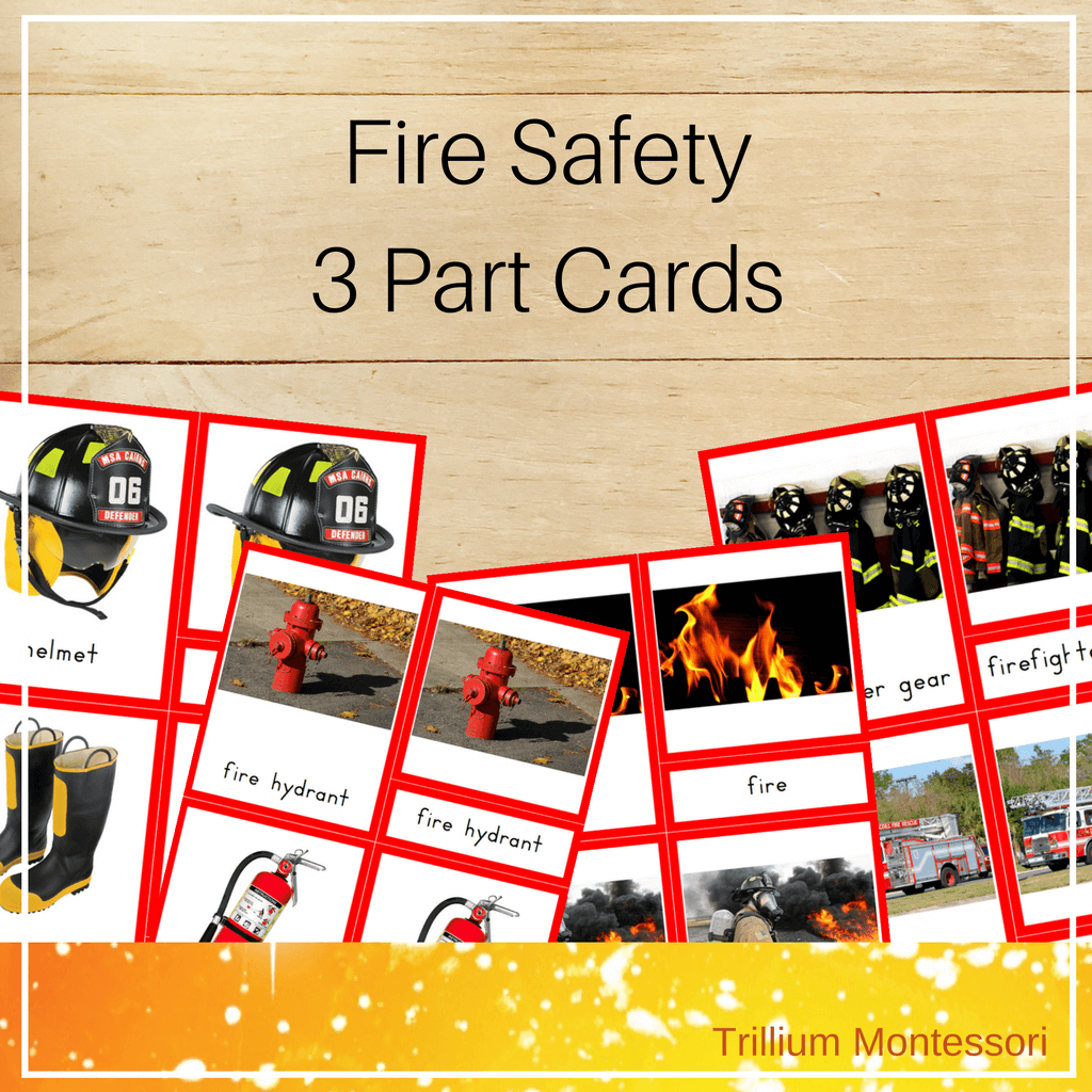 Fire Safety 3 Part Cards - Trillium Montessori
