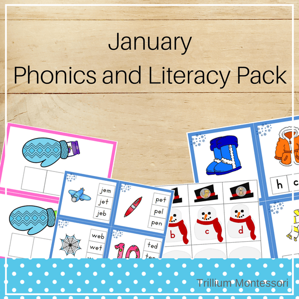 January Phonics and Literacy Pack - Trillium Montessori