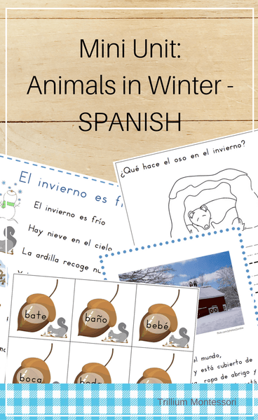 Mini Unit: Animals in Winter - SPANISH - Trillium Montessori