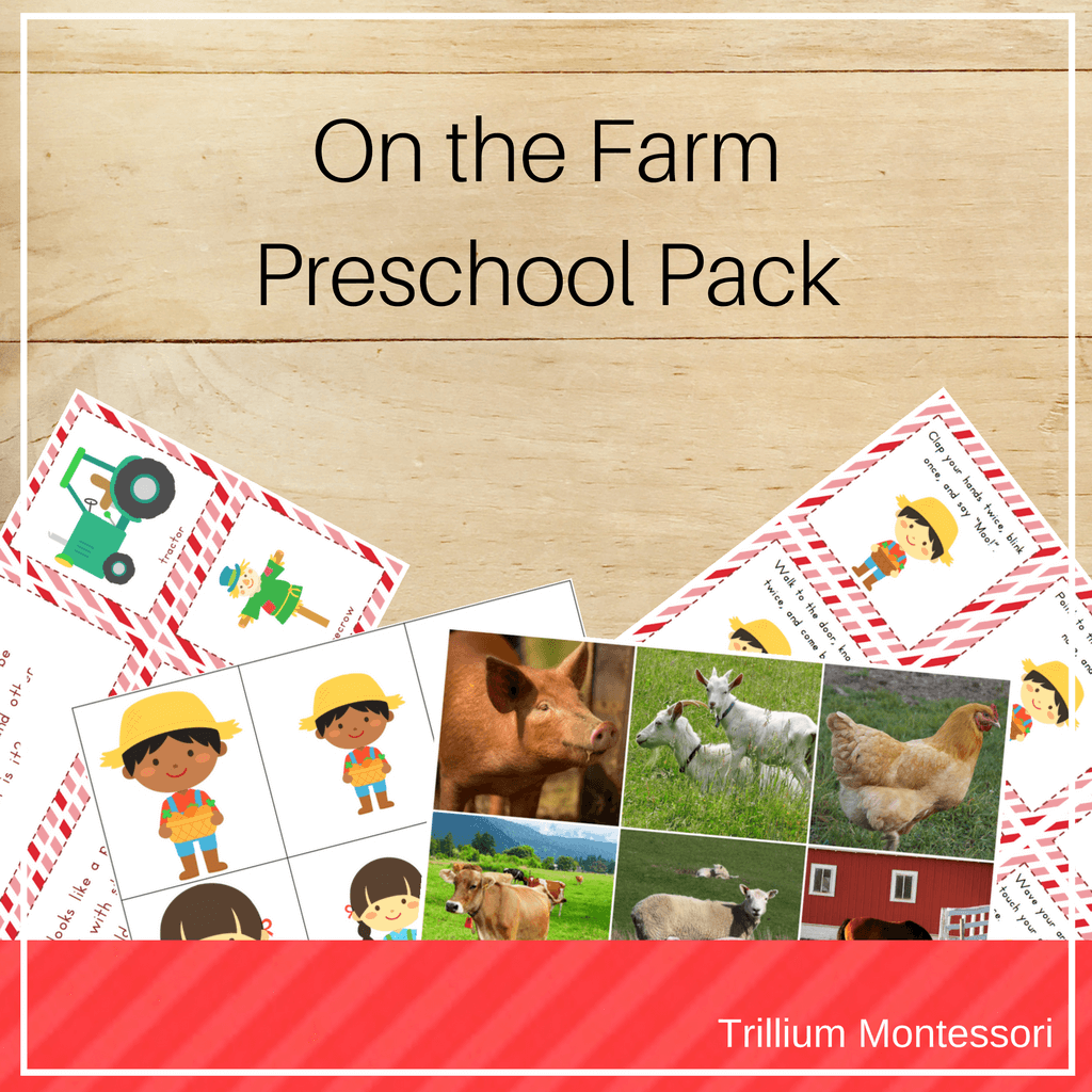 On the Farm Preschool Pack - Trillium Montessori