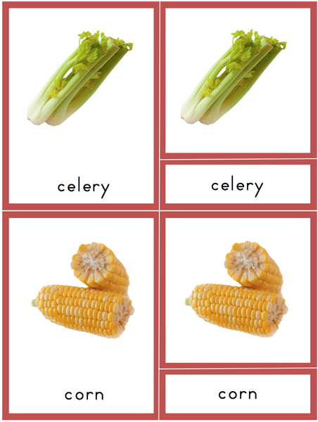Food 3 Part Cards - Trillium Montessori