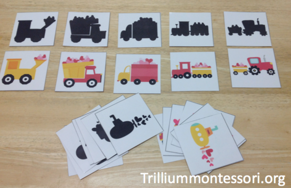 Valentine Vehicles Preschool Pack - Trillium Montessori