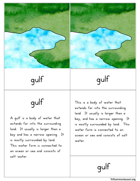 Land and Water Forms Nomenclature Cards