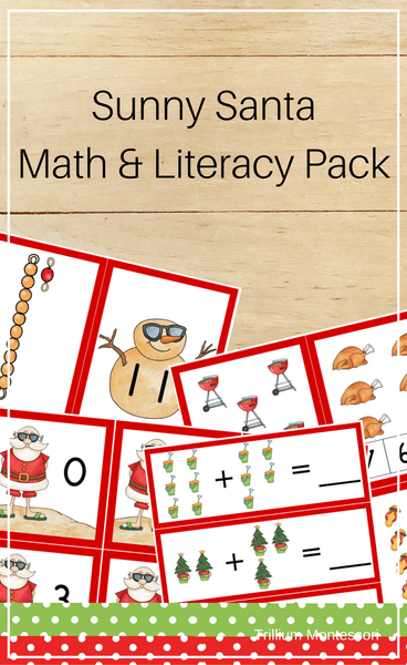 Sunny Santa Math and Literacy Pack - Trillium Montessori